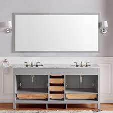 Double bathroom vanity set see more by evivapro. Eviva Aberdeen 84 Gray Transitional Double Sink Bathroom Vanity W White Carrara Top Today 2539 99