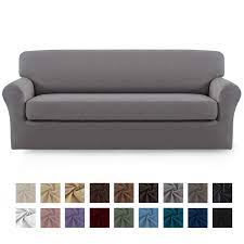 Amazon Com Easy Going 2 Pieces Microfiber Stretch Sofa Slipcover Spandex Soft Fitted Sofa Couch Cover Washa Slipcovered Sofa Couch Covers Slip Covers Couch