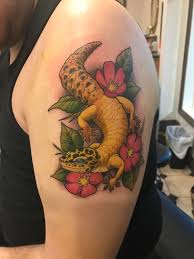 Best tattoo and piercing shop in cambridge 169 east road cb1 1db. Leopard Gecko My Very First Tattoo From Sarah Legh Jones At Blue Bloods In Ottawa Ontario Tattoos