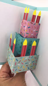 Make sure that the center dotted line on the candles matches the center dotted line on the card. Easy Pop Up Birthday Card Diy Red Ted Art Make Crafting With Kids Easy Fun Simple Birthday Cards Birthday Cards Diy Birthday Card Craft