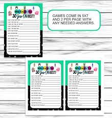 Please take this into consideration if you view this page and the day is either ahead or behind your local date. 30th Birthday Party Games How Well Do You Know The 30 Year Old Birthday Facts 30th Birthday Party 30th Birthday Decor Printable 30th Birthday Party Games 30th Birthday Parties Birthday Party Games