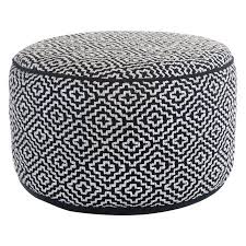Black And White Ottoman Pouf Maison Black White 20 Round Ottoman Pouf Walmart Com Pouf Ottoman Round Ottoman Ottoman