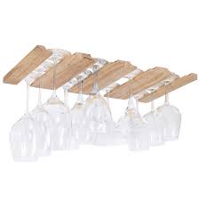 It features the glass holder, wooden structure and elegant, simple design. Rustic State Under Cabinet Wooden Hanging Wine Glass Holder By Artifactdesign Wine Glass Holders Home Garden
