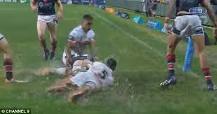 Connor watson is on facebook. Sydney Roosters Connor Watson Suffers Wardrobe Malfunction During Clash With Wests Tigers Daily Mail Online