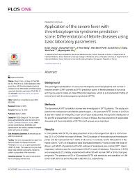 How do i obtain a this number is required to enable authorised users (employers, medical practitioners) to check the. Pdf Application Of The Severe Fever With Thrombocytopenia Syndrome Prediction Score Differentiation Of Febrile Diseases Using Basic Laboratory Parameters