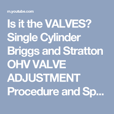 is it the valves single cylinder briggs and stratton ohv