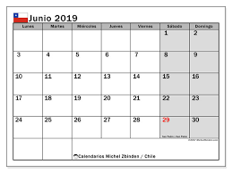 En tanto la normativa nueva establece que será feriado el día del solsticio de invierno, que es cuando los pueblos originarios celebran el año nuevo, y ya que cada año el solsticio es en días distintos, el día en rojo en el calendario variaría de. Calendario Junio 2019 Chile Michel Zbinden Es