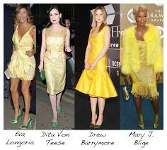 Celebs In Yellow Dresses And Green Heels Yellow Dress Dresses Yellow Dress Shoes