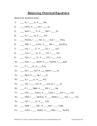 Balancing chemical equations worksheet answer key 1 25 : Balancing Equations 02