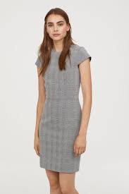 Short Dress Gray Checked Ladies H M Us 2 Short Dresses Dresses Gray Dress