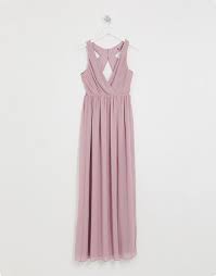 Tfnc Tfnc Bridesmaid Exclusive Pleated Maxi Dress With Back Detail In Pink Dresses Pleated Maxi Dress Maxi Dress