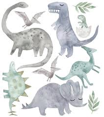 watercolour dinosaurs wall decal set in 2021 dinosaur wall decals dinosaur wall dinosaur illustration
