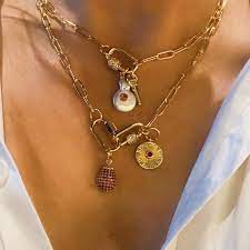 Gold Carabiner Necklace Gold Lock Necklace Gold Chunky Charm Etsy Chunky Gold Necklaces Lock Necklace Gold Necklace