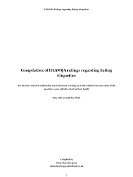 Is seafood haram or halal questions on islam : Islamqa Ruling Compilation On Eating Etiquettes Meal Hadith