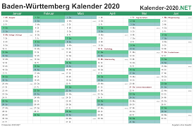 Berechnen sie arbeitstage 2021 für die ermittlung der fahrtkosten in der steuererklärung ☛ arbeitstage berechnen mit arbeitstage rechner. Kalender 2020 Baden Wurttemberg