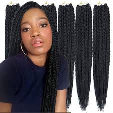 The designs of hairstyles vary. Amazon Com 3x Box Braids Crochet Hair Color 1 24 Inch 6 Bundles 20 Strands Synthetic Box Braids Crochet Hair Soft Light And Breathable Beauty