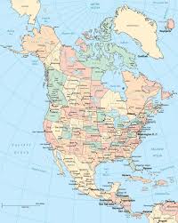 All elements separated in detached and labeled layers. Us Canada Border Map Map Of North America Maps Of The Usa Canada And Mexico Printable Map Collection