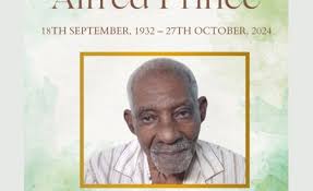Death Announcement of Alfred Prince better known as “Freddo” aged 92 of  Grand Fond.