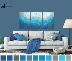 Aqua Blue And Brown Wall Art Large Abstract 3 Panel Canvas Etsy Brown Wall Art Brown Walls Brown Living Room