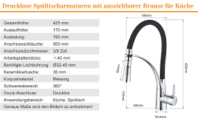Schritt für schritt zeigen wir zuerst montierst du neue eckventile. Bonade Niederdruck Armatur Kuche 360 Drehbar Kuchenarmatur Mit 2 Strahlarten Brause Schwarz Silikon Schlauch Mischbatterie Einhebel Spultischarmatur Spiralfederarmatur Mit 3 Anschlussen Amazon De Baumarkt