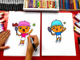 How To Draw A Tennis Player - Art For Kids Hub -