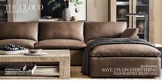 This rich, buttery hue paired with a sleek silhouette brings such warmth and texture to a space, and i'm all about that warmth and texture. Cloud Leather Collection Rh
