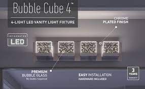 Up or down premium bubble glass chrome plated finish dimmable the bubble cube vanity adds elegance and décor to your bathroom. Amazon Com Artika Bubble Cube Lampara De Tocador 4 Led Cromada Home Improvement