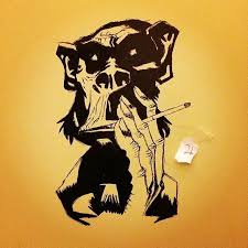 Fire Coming Out Of The Monkey S Head Monkey Drawing Hewlett Gorillaz Ink Art Polibio Giannafanacanna Closet Gorilla Inkdrawi Gorillaz Art Drawings