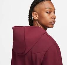 Nike Sportswear Tech Fleece Full-Zip Hoodie Red Black Zipp Hooded Men  XXLT-XXXLT