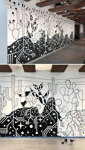 Networking Mural By Wheron At Fort Worth Data Center Mural Mural Design Colorful Murals