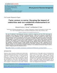 This list of male celebrities whose names start with g includes people from united states, england, italy, germany and other countries all over the world. Pdf Fame Versus No Name Gauging The Impact Of Celebrities And Non Celebrities Endorsement On Purchase