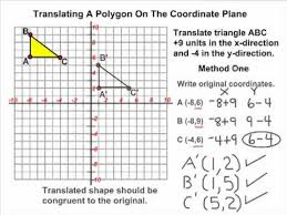 Some of the worksheets for this concept are translations in coordinate plane answer key, translations work, translations of shapes, dilations and scale factors answers key. Transformations Translating A Triangle On The Coordinate Plane Youtube