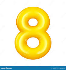 Number Eight Numeral 8 Digit Yellow Glossy Balloon Stock Vector -  Illustration of metal, icon: 264882101