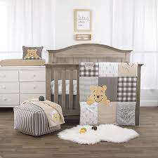 Disney Winnie The Pooh Hunny Me 3 Piece Crib Bedding Set In Grey Bed Bath Beyond