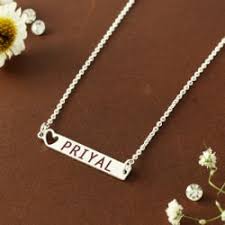 Personalized photo necklace sterling silver rectangle $35. Name Pendant Buy Customized Jewelry Necklace Online India