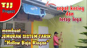 Jemuran baju simple mewah dan bergaransi jemuran lifting aluminium liveo. Membuat Jemuran Hollow Baja Ringan Sistem Tarik Youtube
