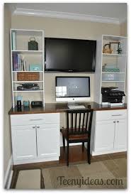 Champagne Den On A Beer Budget Teeny Ideas Office Built Ins Built In Desk Stock Kitchen Cabinets