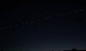 Picture of elon musk's starlink satellites passing over essex, england. Elon Musk S Starlink Satellites Cause Stir As They Streak Through Skies Of Western Europe Daily Mail Online