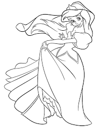 Princess Ariel In Pretty Dress Coloring Page Ariel Coloring Pages Princess Coloring Pages Mermaid Coloring Pages