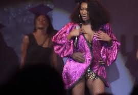 Wendy Shay suffers wardrobe malfunction and shows tits at concert - Nsempii