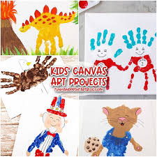 This time i turned it into pretty canvas wall art, and i'm convinced that anyone (yes, anyone!) can make diy wall art for their homes with this trick! Diy Canvas Art Ideas For Kids Huge List Fun Handprint Art