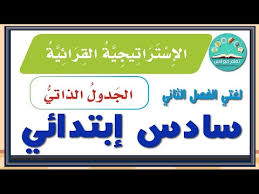الإستراتيجية القرائية الجدول الذاتي سادس ابتدائي الفصل الثاني Youtube