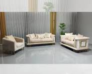 Sofa Tiga Dudukan Kulit Asli Gaya Vintage Amerika, Model Lurus untuk Ruang  Tamu, Sederhana Bergaya Prancis, Kulit Asli Berkualitas Tinggi