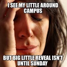 Meme Creator Funny I See My Little Around Campus But Big Little Reveal Isn T Until Sunday Meme Generator At Memecreator Org