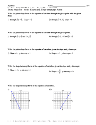 So far we have studied two different. Extra Practice Point Slope And Slope Intercept Form Fill Online Printable Fillable Blank Pdffiller