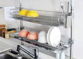 over kitchen sink dish drying rack