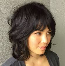 Black Shag With Feathered Bangs Modern Shag Haircut Medium Shag Haircuts Short Shag Haircuts
