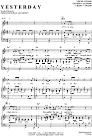Eine klaviatur kʰlavi̯aˈtʰuːɐ̯ (von lateinisch clavis ‚schlüssel', im übertragenen sinne ‚taste'; Yesterday Klavier Gesang The Beatles Pdf Noten Saxophon Noten Klarinette Noten Noten Klavier