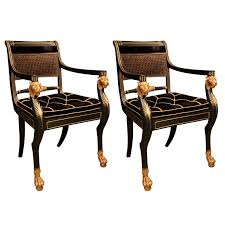 Fine Pair Of Regency Arm Chairs 1stdibs Com Egyptian Furniture Armchair Vintage Regency Furniture