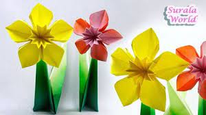 Origami Daffodil Narcissus Paper Flower Origami Daffodil Narcissus Paper Flower Clematis Daffodil Paper Flowers Origami Flowers Origami Easy